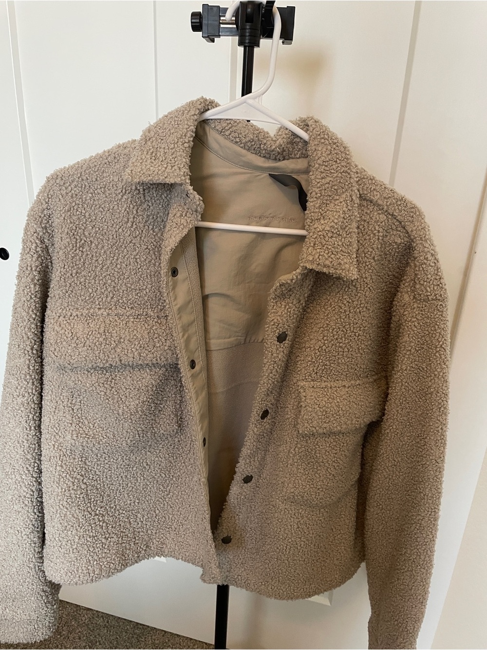 Vuori Cozy Taupe Sherpa Shacket - Picture 2 of 5